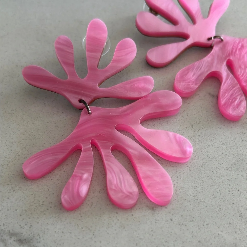 Pink Abstract Earrings